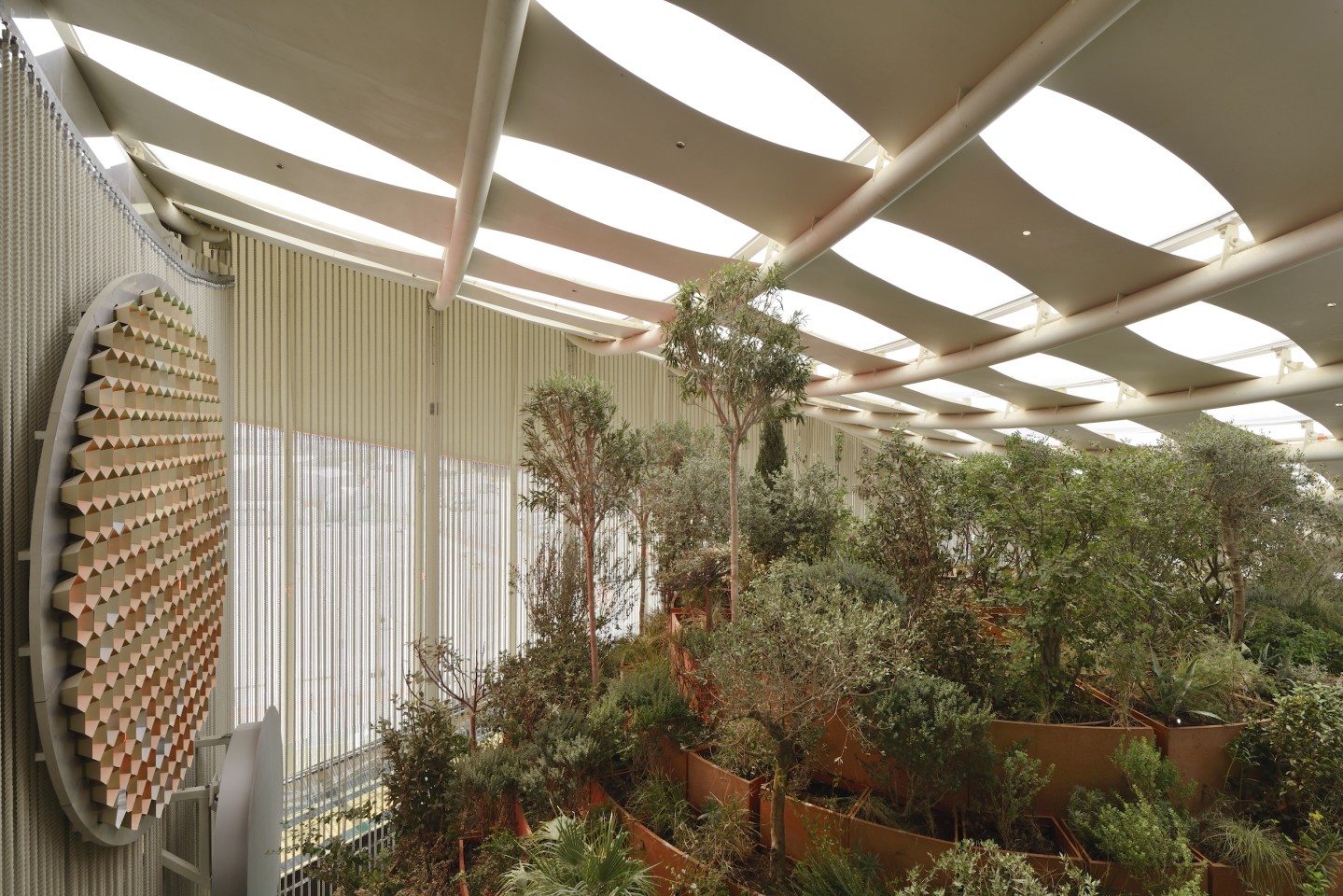 The Italian Pavilion building at Expo Dubai 2020 features over 160 different plant species