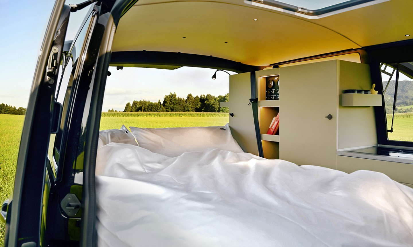The new motorhome is based on a Volkswagen T6.1 and boasts a minimalist interior that is brimming with functionality
