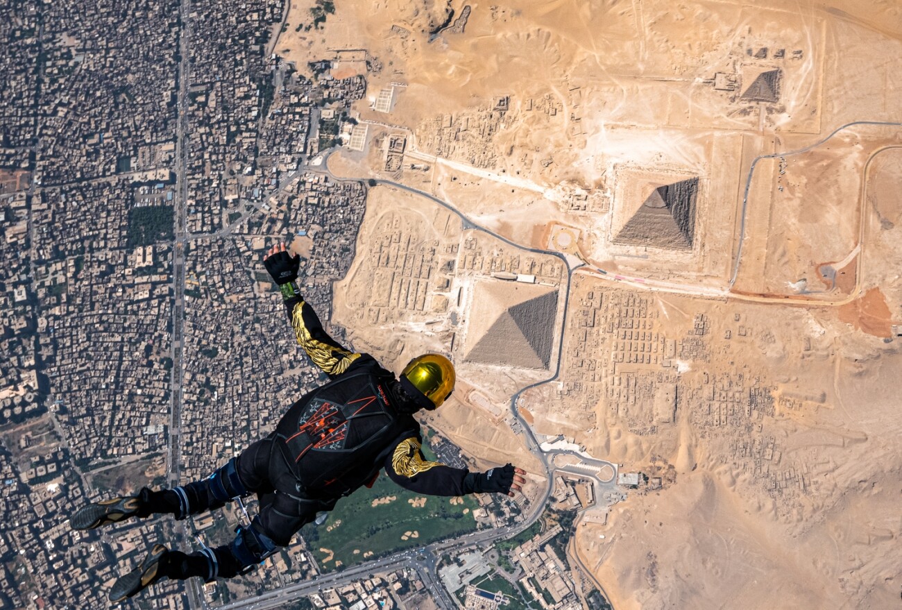 Remarkable Artwork - Sports in Action. Pyramids. Cairo, Egypt