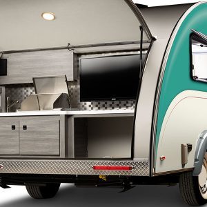 The Ultimate Camper features a exterior kitchen at the rear