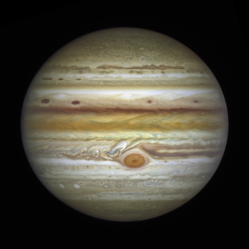 Hubble's new image of Jupiter, taken as part of the OPAL program for 2021
