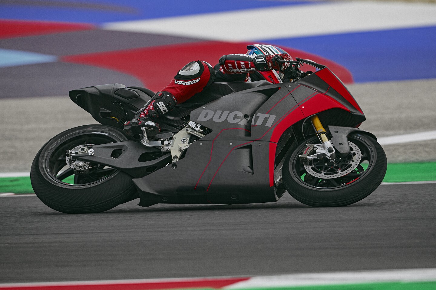 Ducati's V21L electric MotoE prototype was limited to 70 percent of its full power output on this first test