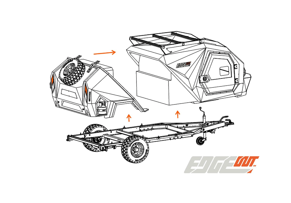 Edgeout's diagram shows how the two individual pods and the trailer chassis fit together