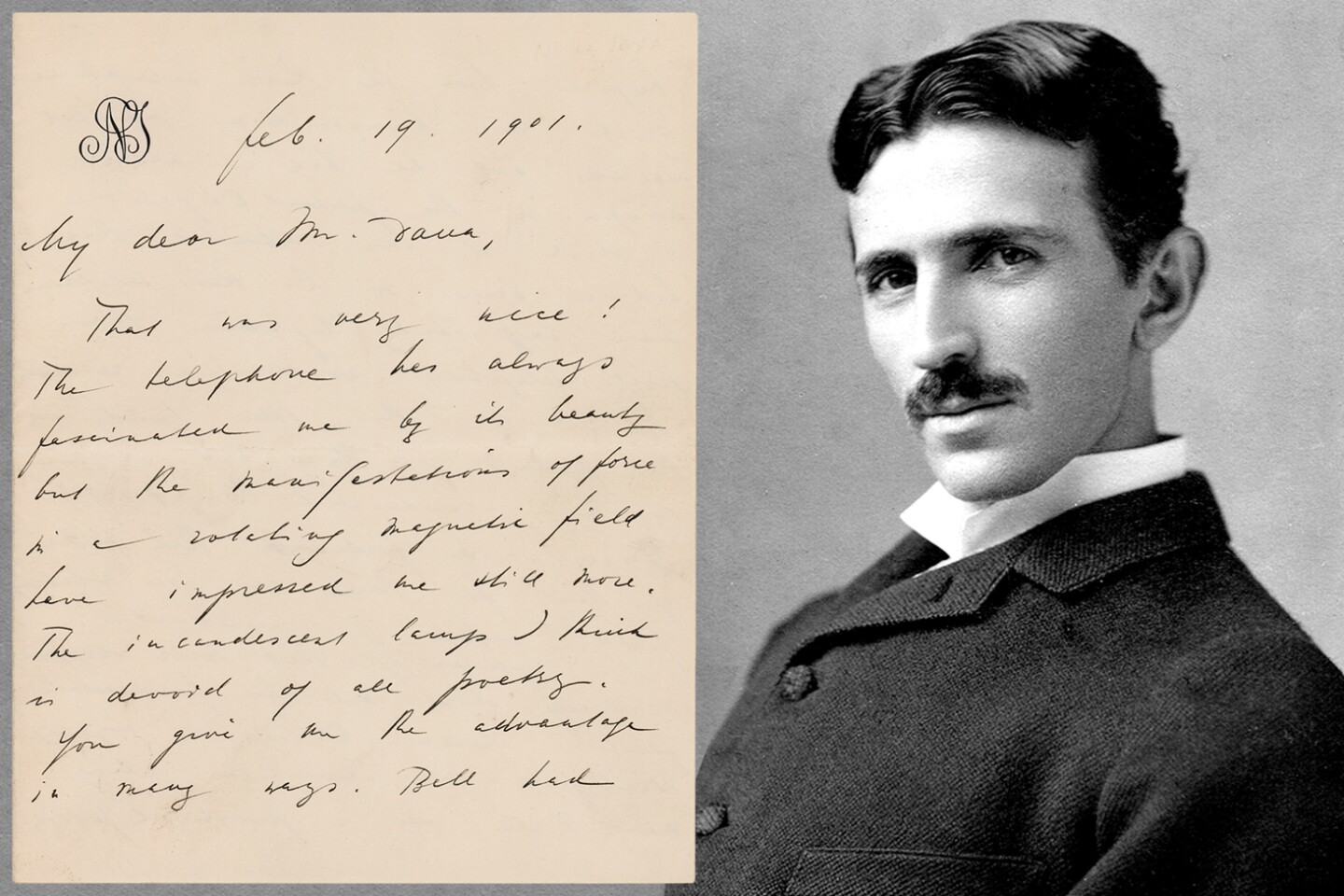 Page 1 of the four-page letter autograph letter by Nikola Tesla that fetched $341,295 at RR Auctions on 12 January 2022. All four pages can be accessed in high resolution by clicking this image.