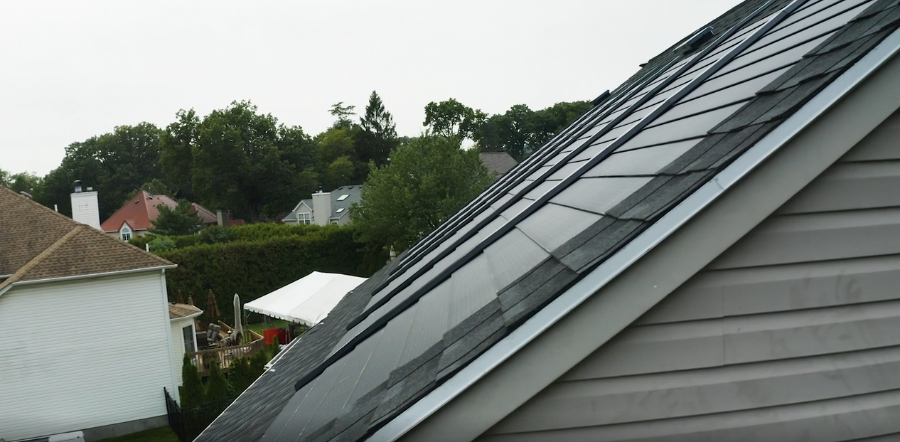 Timberline Solar shingles blend neatly with the look and orientation of regular GAF shingles