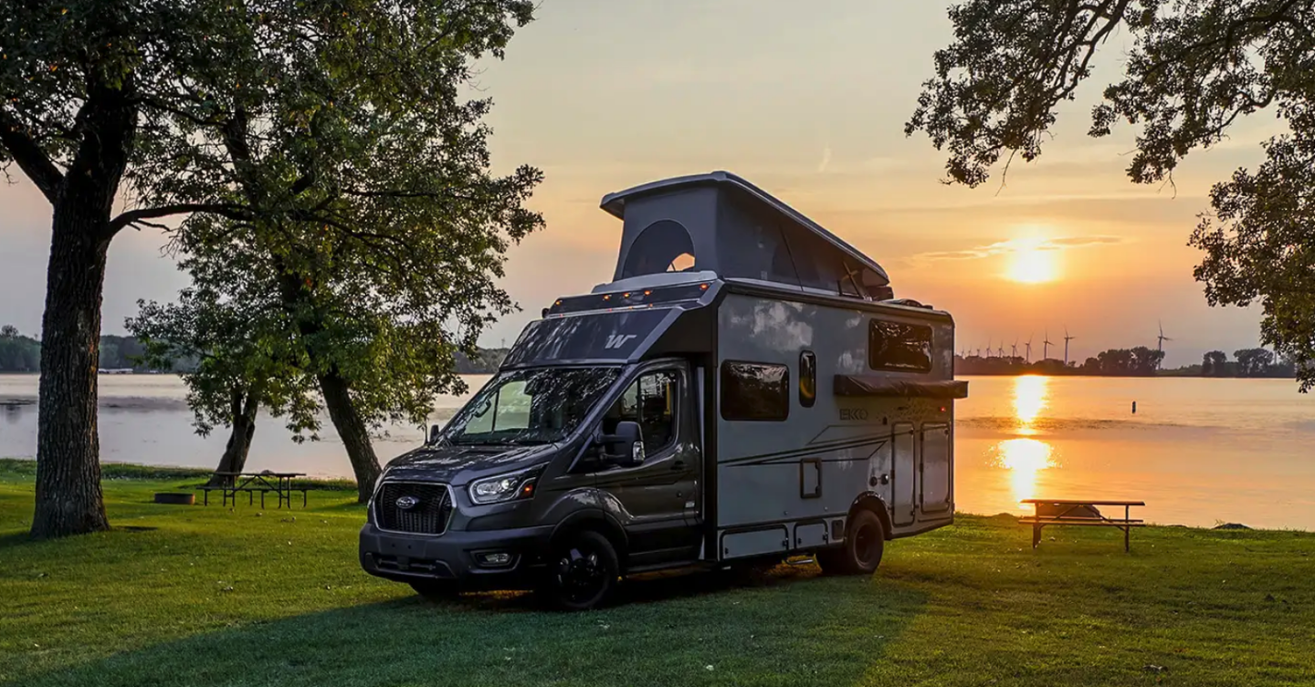 The Ford Transit-based Winnebago Ekko motorhome isn't an all-electric, but it does offer a powerful off-grid electrical system with up to 640 amp-hours of solar-charged lithium battery