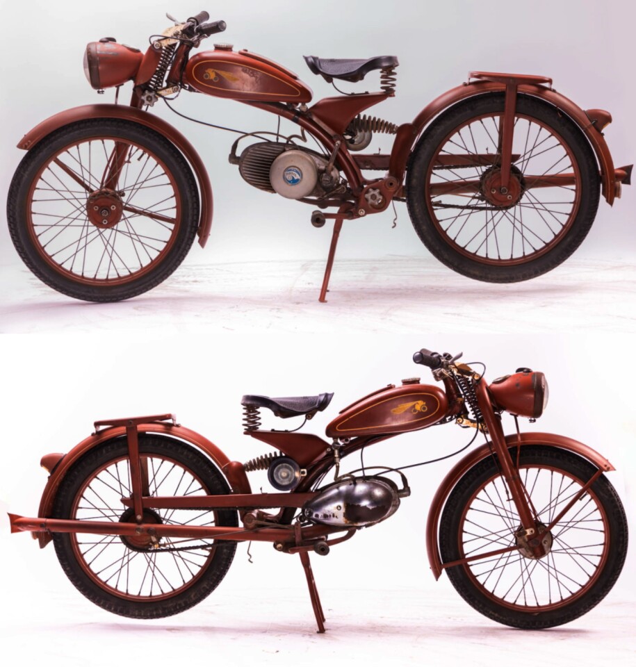One of the most innovative and technically interesting motorcycles of all-time, this 1951 Imme R100 sold for $24,200 as Lot F119 at Mecum Auctions' Las Vegas sale on Friday, 28 January 2022