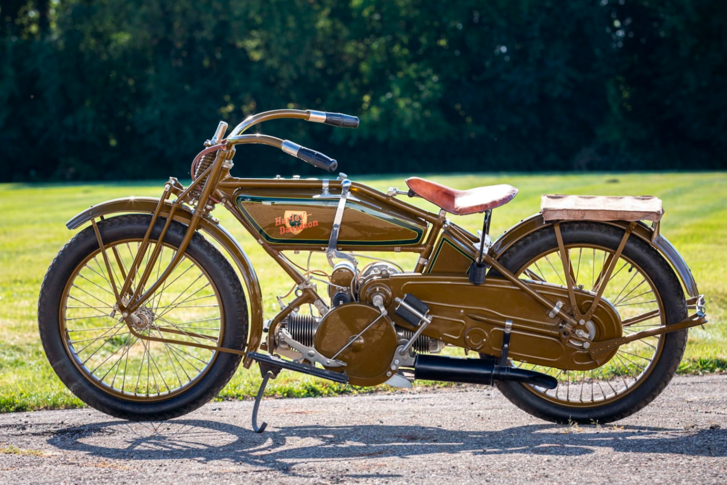 This 1919 Harley-Davidson W Sport Opposed Twin sold for $77,000 as Lot T13 at Mecum Auctions' Las Vegas sale on Thursday, 27 January 2022