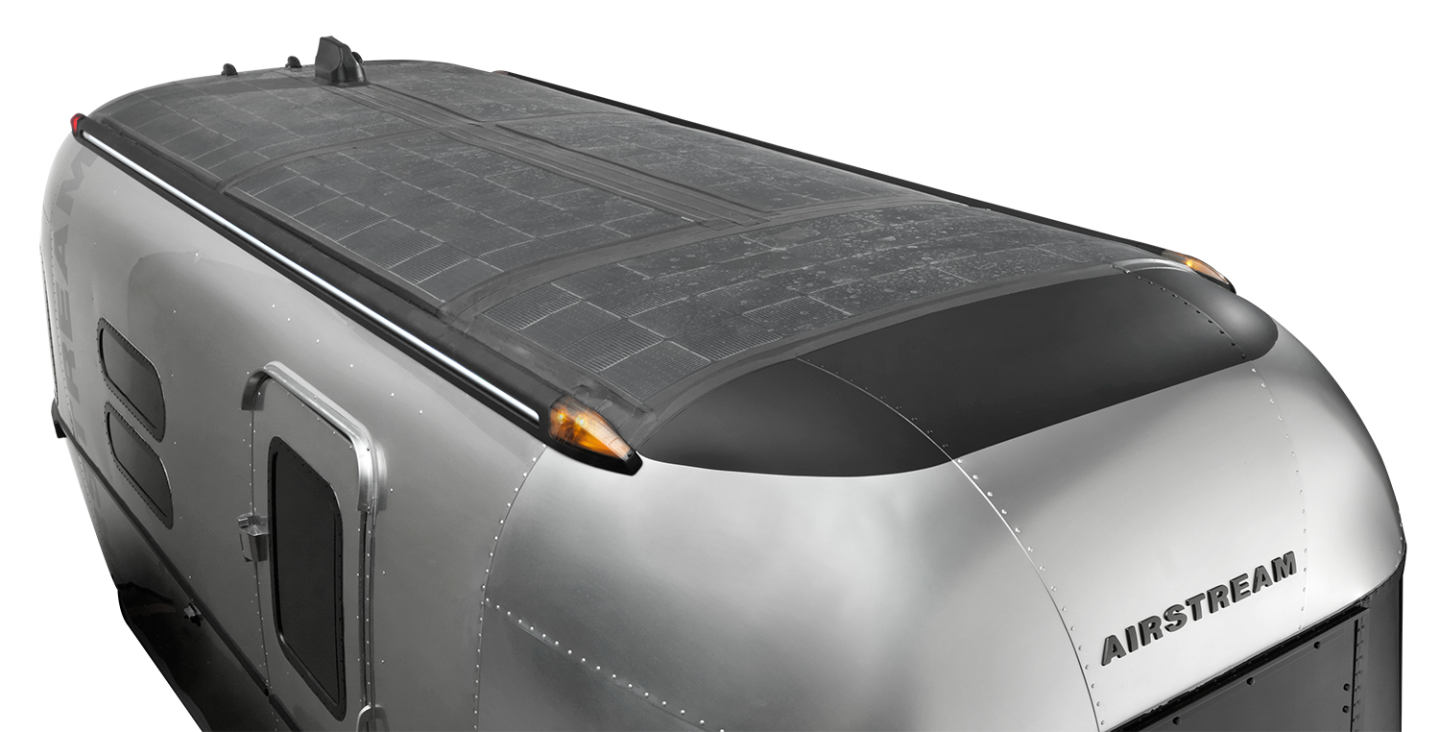 Airstream has freed the rooftop of air conditioning, vents and other protrusions, both for aerodynamics and to make more room for solar charging
