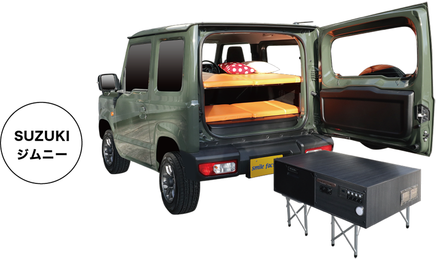 Smile Factory's Off Time Crossroad camper kit includes a bed system and indoor/outdoor power box