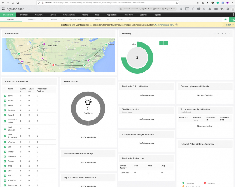 OpManager is now installed and ready to go.