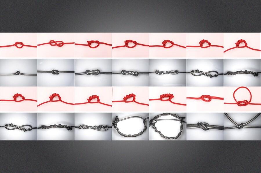 The researchers tested several different types of knots in the device