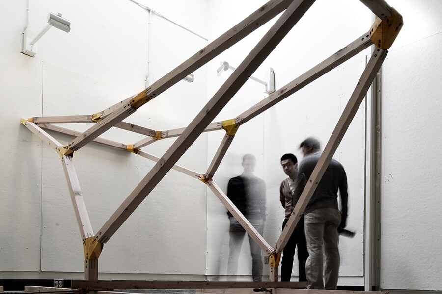 The team's proof-of-concept sculpture, which will eventually incorporate more of the nodes