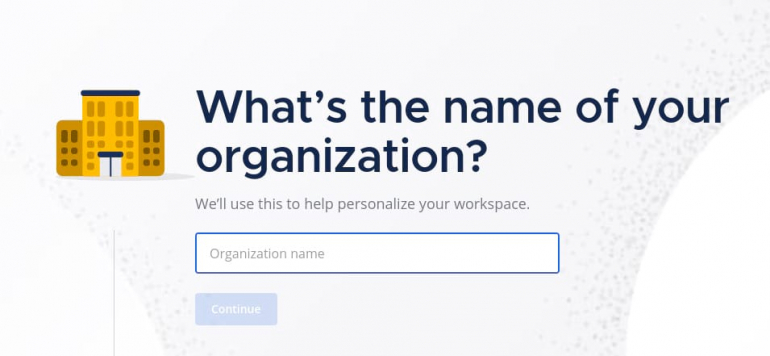 Naming your organization with the Mattermost setup tool.