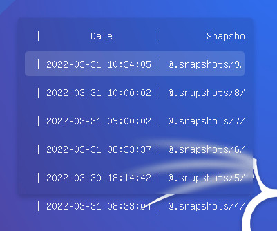 Booting into our newly-created snapshot.