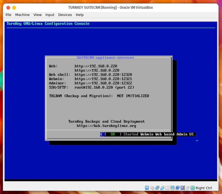 Your SuiteCRM deployment is complete.