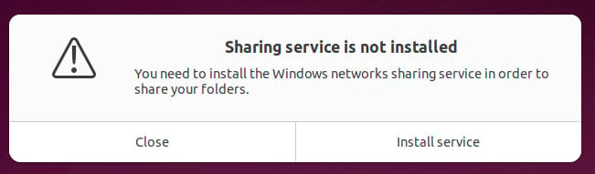 Installing the sharing service is but a click away.