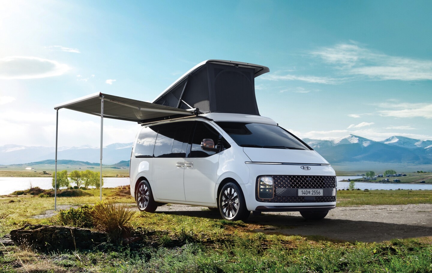 The Hyundai Staria lends its futuristic looks to a sleek camper van family