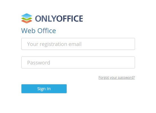 Log into your ONLYOFFICE Community Edition account.