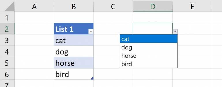 How to create a drop-down list in Excel