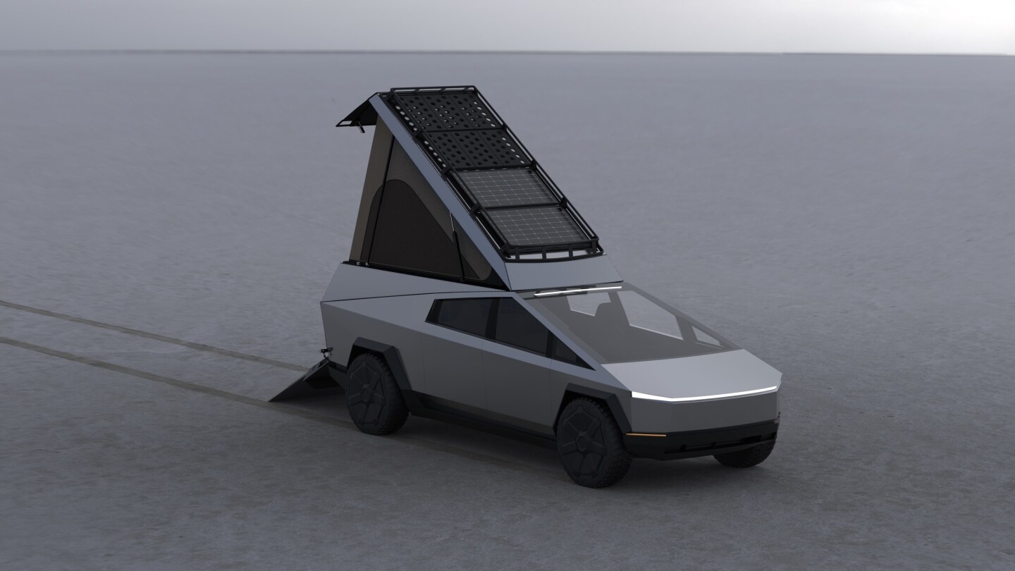 The Space Camper has a high-rising roof that offers up to 8 feet of standing room