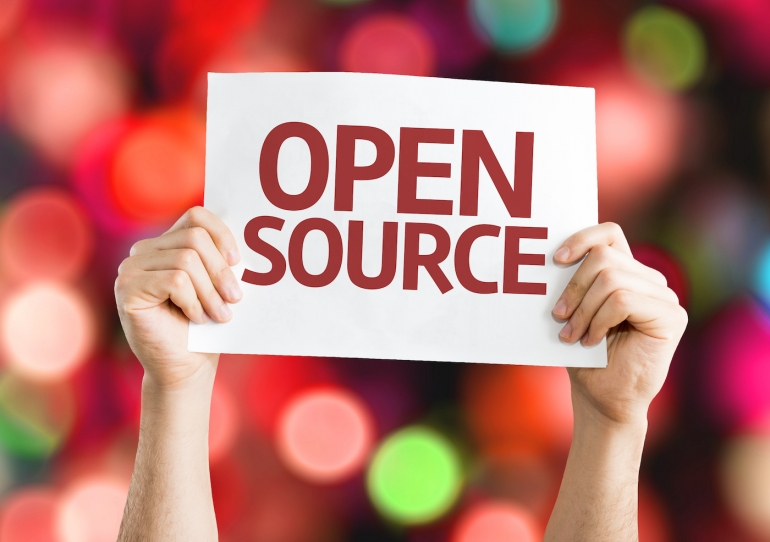 Open Source card with colorful background