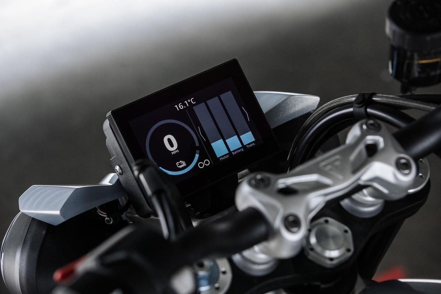 The Triumph TE-1 prototype looks so production-ready that it even bears a color TFT display