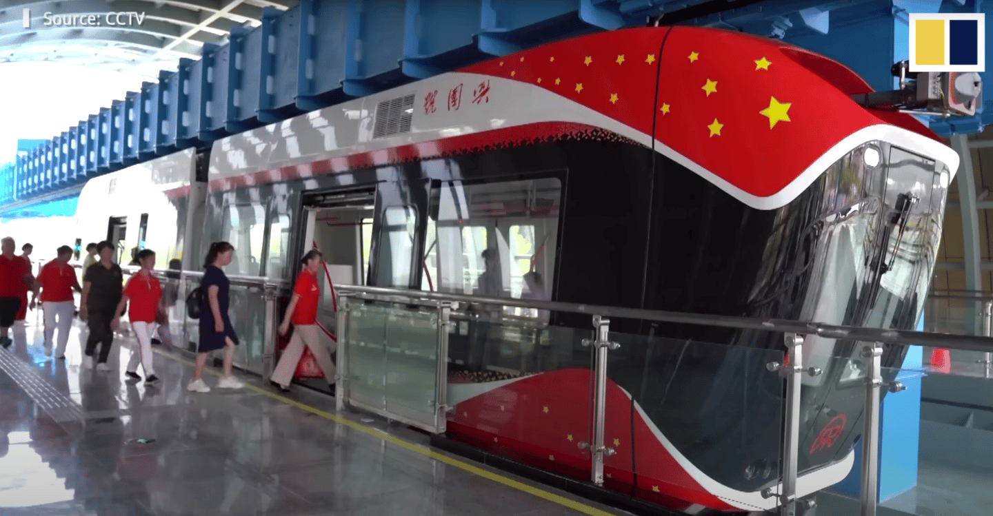Up to 88 passengers per two-carriage Sky Train