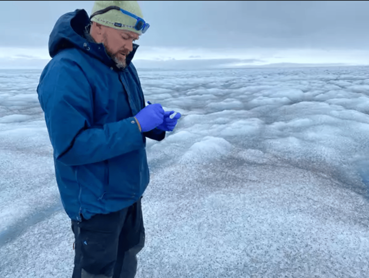 Study author Jason Box in the field in Greenland