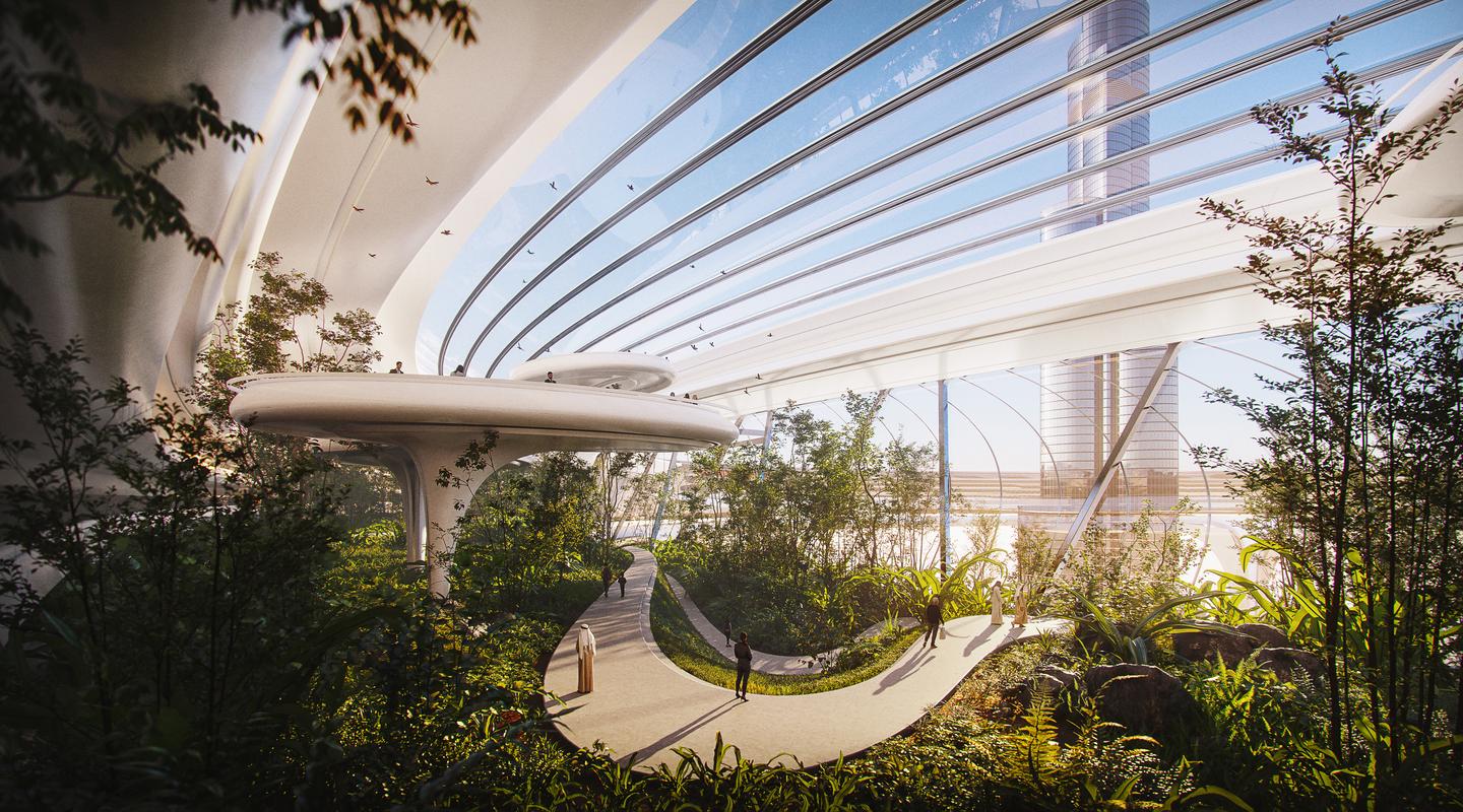 The Downtown Circle's park would include waterfalls and swamp areas, as well as pathways