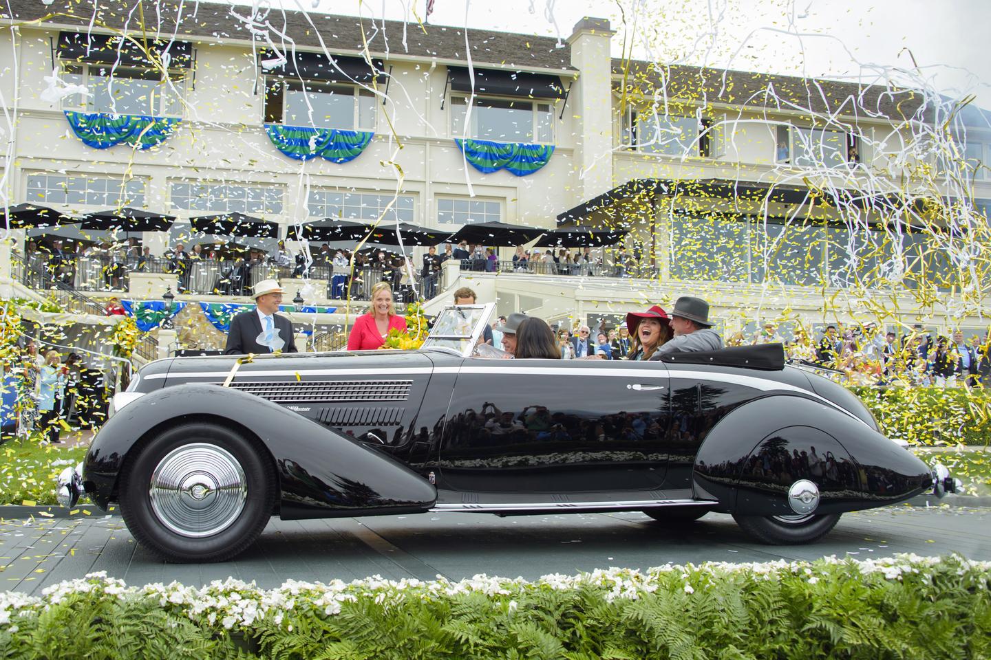 This 1936 Lancia Astura Pinin Farina Cabriolet won “Best of Show” at the 2016 Pebble Beach Concours d'Elegance, giving first-time entrant Richard Mattei the surprise of his life. When the award was announced, it took Mattei a moment to grasp the accomplishment: "I was just happy to be an entrant at Pebble Beach—and now to get an award, and not just one, but three!" The car is for sale at 2022 Pebble Beach via Gooding & Company.