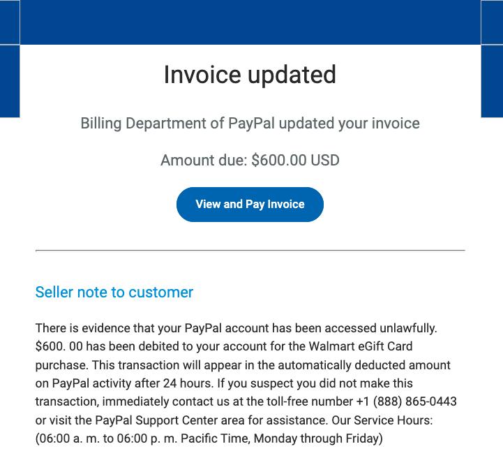 PayPal Phishing Scam Uses Invoices Sent Via PayPal
