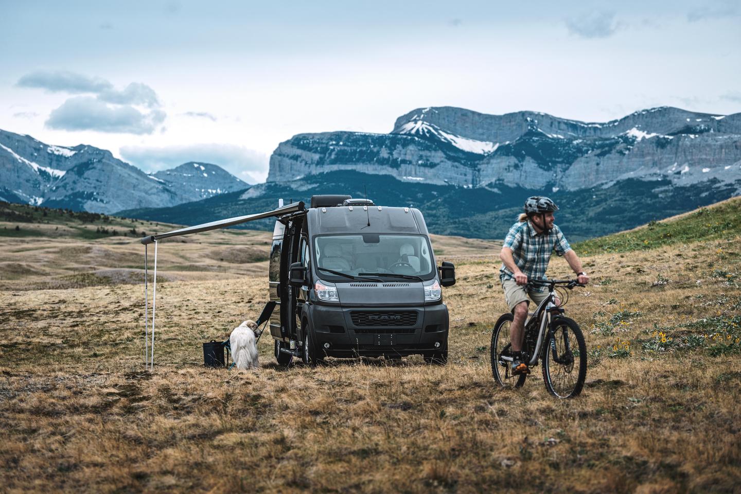 The Hymer-derived foldaway bed makes it easy to carry bikes, even without a separate rack or trailer