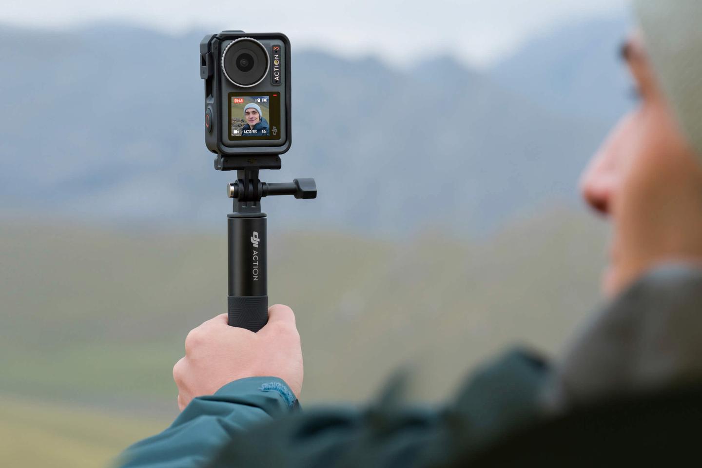 The DJI Osmo Action 3 can be mounted horizontally or vertically, to shoot in either format