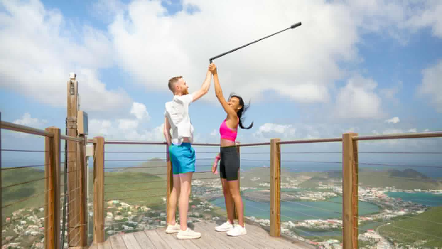 An Invisible Selfie Stick feature automatically removes the selfie stick from footage