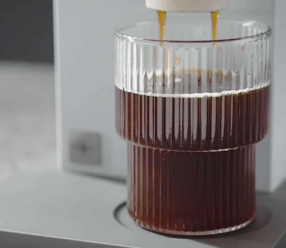 The xBloom produces 150 to 374 ml (5 to 12.7 oz) of coffee per use