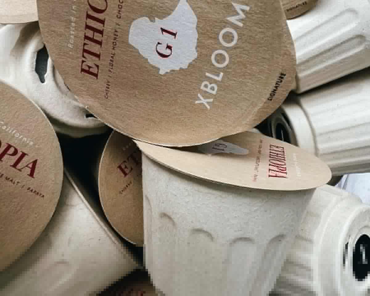 The xBloom's biodegradable "xPods" are made from sugar cane fiber