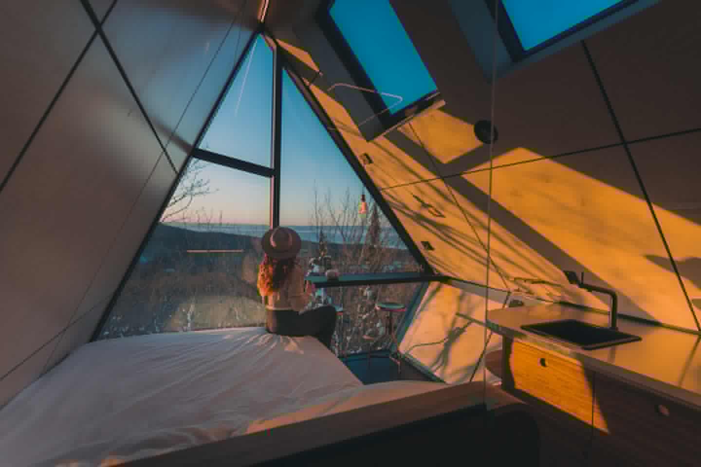 The Uhu is fronted by generous glazing, and skylights also increase the natural light inside