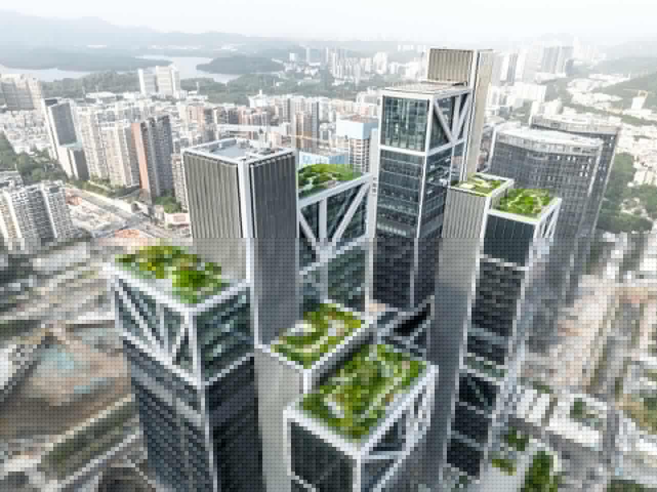 DJI Sky City features multiple rooftop garden areas