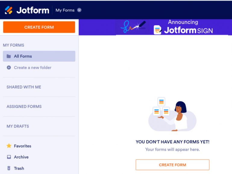 How to create a new form in Jotform
