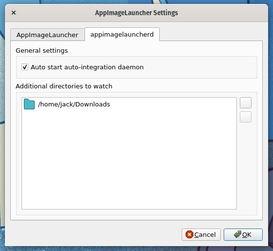 Adding more directories for AppImageLauncher to watch.
