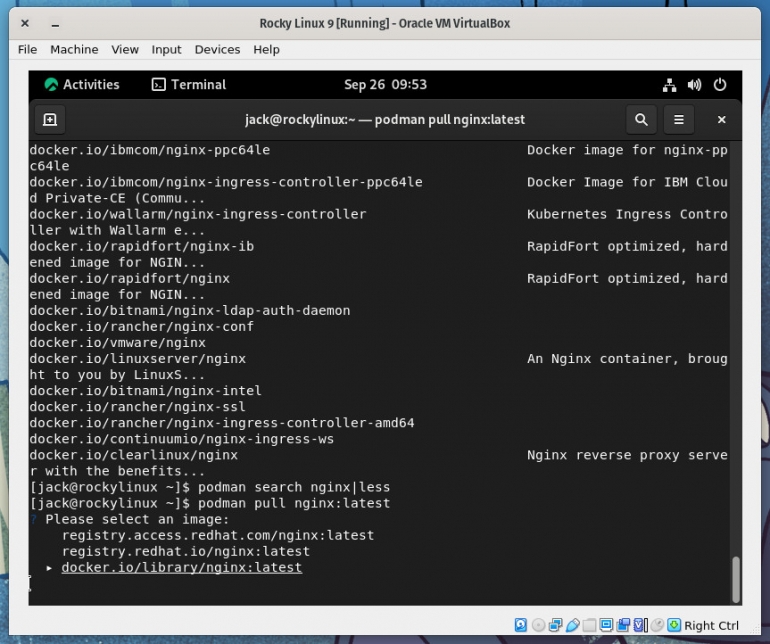 Podman command-line interface.