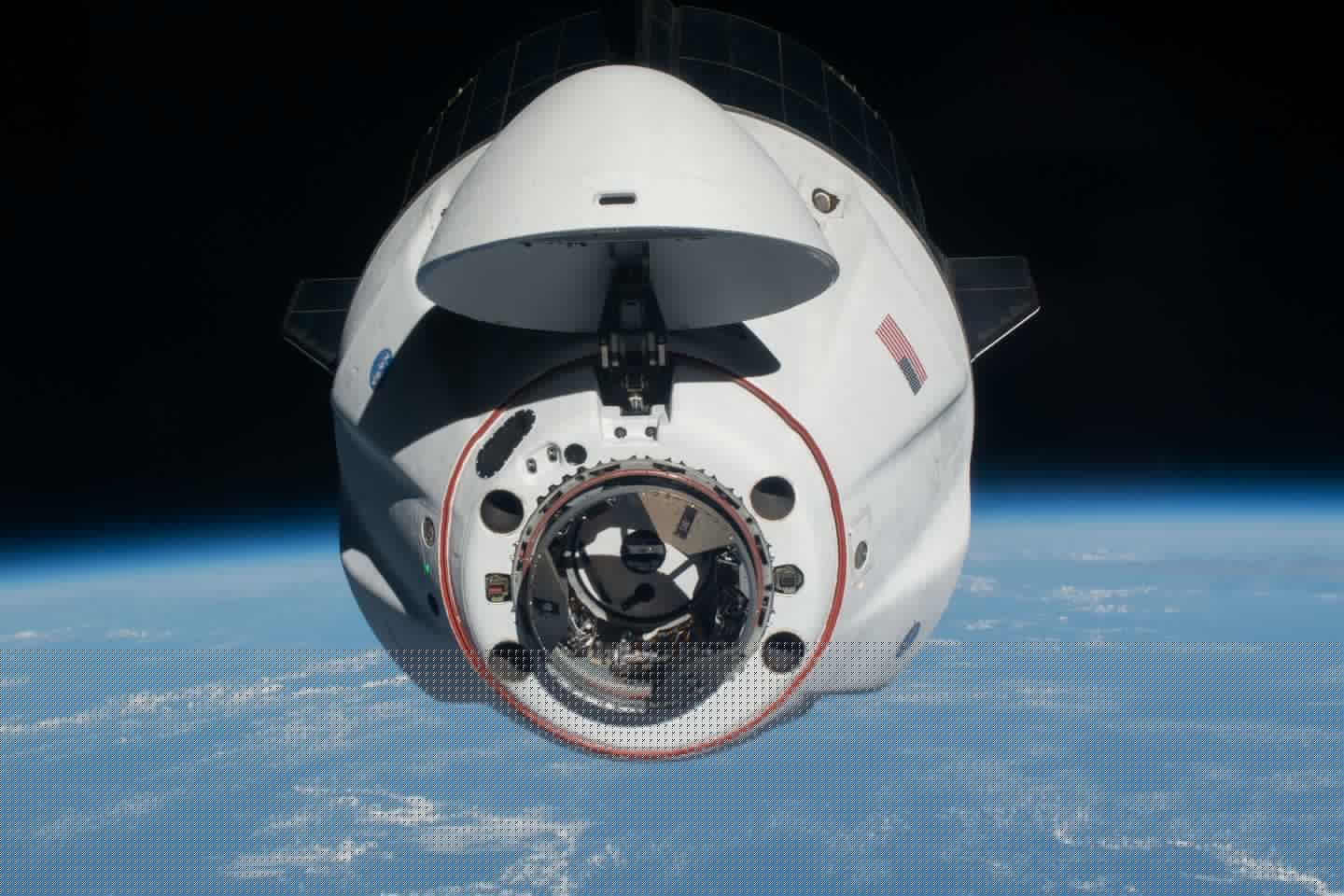 Dragon on approach to the International Space Station