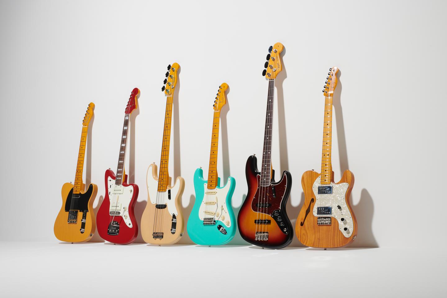 Six of the 12 new guitars in the new Fender American Vintage II lineup
