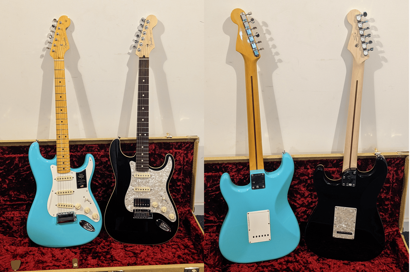 New-old and new: the American Vintage II 1957 Stratocaster makes a good contrast with the Made in Japan Modern HSS Stratocaster