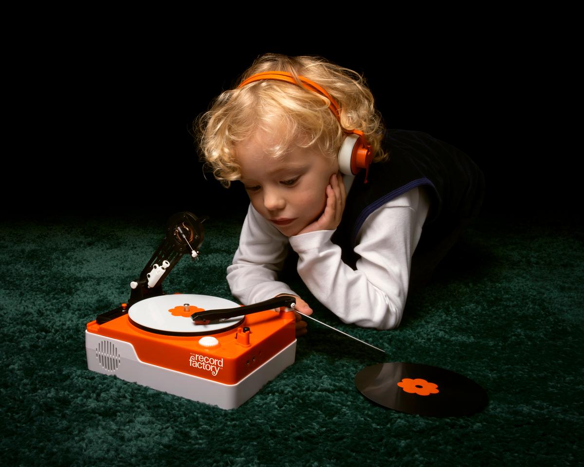 Despite the promo photo, the PO-80 Record Factory is not recommended for kids under the age of 12