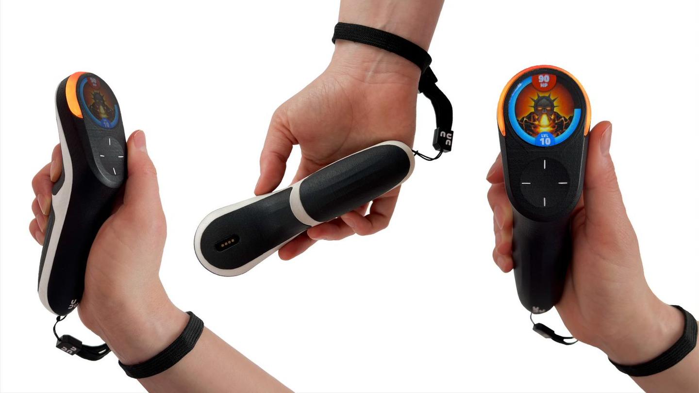 Neat-looking motion controller with its own small full color screen