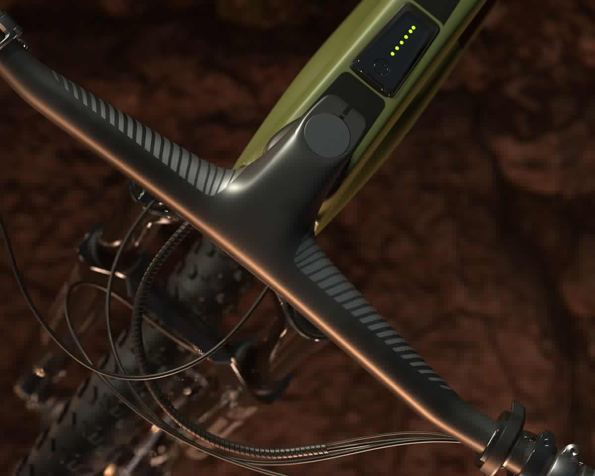 The top-end version of the Urta Hybrid features a Wilier carbon fiber handlebar