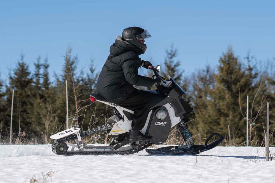 Hitting the snow, with the ski and track installed