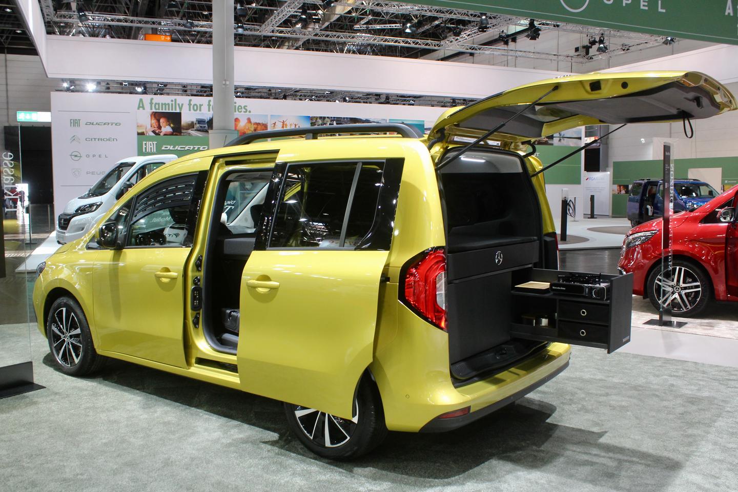 In addition to working with the ICE T-Class, the Marco Polo Module will serve as an immediate camper conversion option for the upcoming EQT electric small van